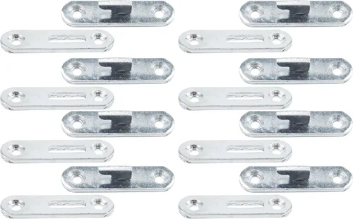 Vista 8 de Antrader Juego de 4 sujetadores de riel de cama de 3 pulgadas, accesorios de conexión de riel de cama de madera, gancho redondo de zinc para cama