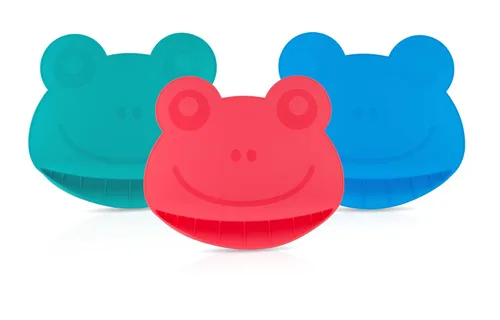 Vista 7 de Nuby Sure Grip Miracle Frog Mat con bolsa de alimentos - Placa de succión para niños pequeños - 6+ meses - Aqua