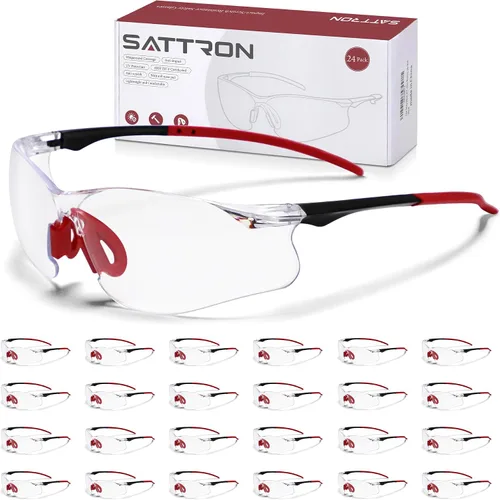 Vista 9 de Gafas de seguridad transparentes, paquete de 3, gafas protectoras con protección UV ANSI Z87.1, gafas de seguridad resistentes a arañazos e