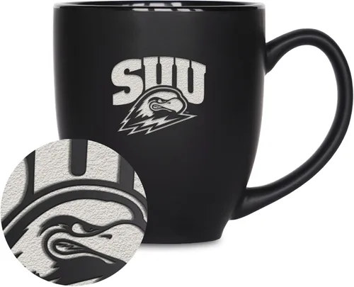 Vista 374 de Rico Industries - Taza de cerámica mate negra con grabado láser estándar de 15oz para NCAA (escuelas T & U) - Para bebidas calientes o frías