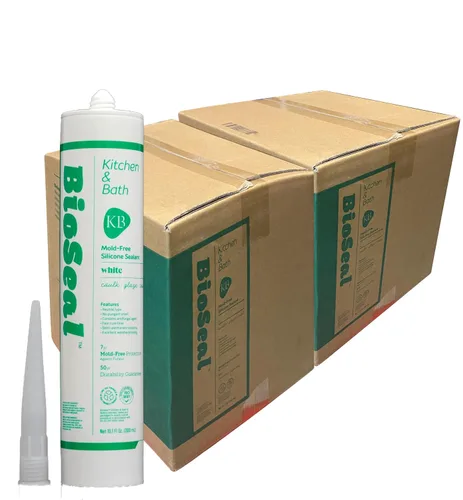 Vista 10 de White BioSeal - Calafateo sellador 100% silicona para cocina y baño, resistente al agua y sin olor, cartucho de 10.1 onzas, color blanco