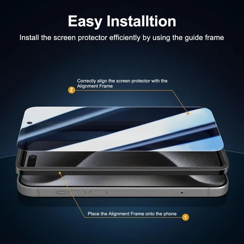 Vista 143 de NEW'C Paquete de 3 protectores de pantalla de privacidad para iPhone Air/iPhone 17 Air (6.5 pulgadas), película de vidrio templado antiespía