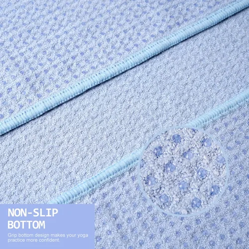 Vista 3 de Eunzel Paquete de 2 toallas de yoga caliente, toalla antideslizante para esterilla de yoga con puntos de agarre Stickyfiber toalla absorbente