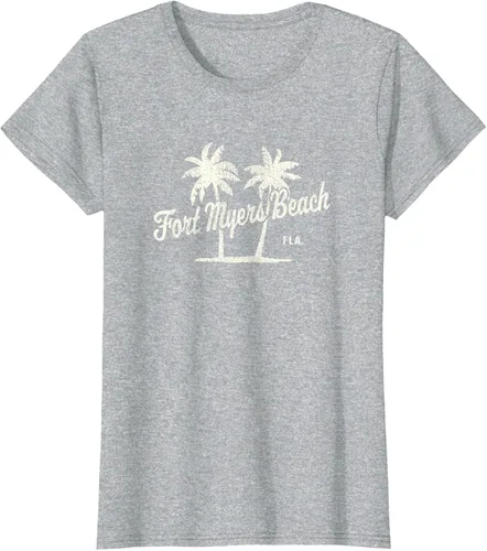 Vista 38 de Fort Myers Beach Florida Vintage 70s Palm Trees Graphic T-Shirt