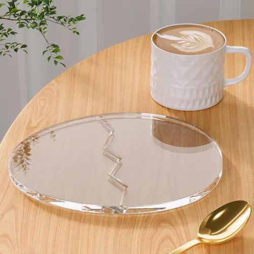 Vista 15 de Posavasos Decorativos de Acrílico, Posavasos Irregulares para Bar y Bebidas, Posavasos para Taza de Café con Forma de Nube Transparente, Perfecto