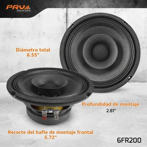 Vista 3 de PRV AUDIO 6FR200 Altavoz de rango completo de 6 pulgadas, 8 ohmios, 200 vatios de potencia de programa continuo, 100 vatios de potencia RMS, 92.5