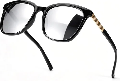 Vista 8 de SIPHEW Gafas de sol cuadradas de gran tamaño para mujer, gafas de sol ligeras de moda, 100% protección UV400, sombra de espejo de moda
