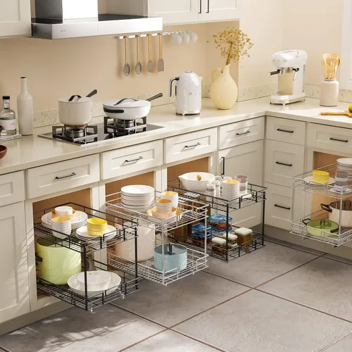 Vista 2 de ROOMTEC Organizador de armario extraíble de 20 pulgadas de ancho x 21 pulgadas de profundidad, organizador de armario de cocina y almacenamiento