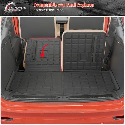 Vista 6 de Cargo Mat with 3rd Row Backrest Mat for 2020-2026 Ford Explorer