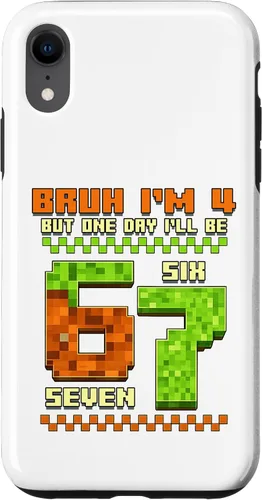 Vista 25 de Bruh I'm 4 But One-Day I'll Be 67 Retro 4th Birthday Kids Case for iPhone 17