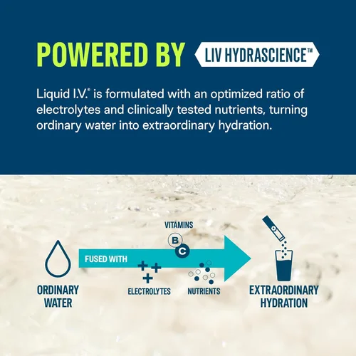 Vista 5 de Liquid I.V.® Hydration Multiplier® - Golden Cherry - Paquetes de polvo de hidratación Mezcla de bebida en polvo de electrolitos Prácticos
