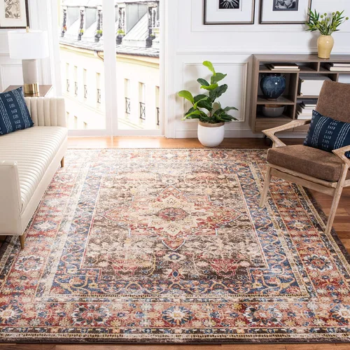 Vista 8 de SAFAVIEH Bijar Collection - Alfombra decorativa de 2 pies 3 pulgadas x 4 pies, marfil y óxido, diseño oriental envejecido, no desprende pelusa