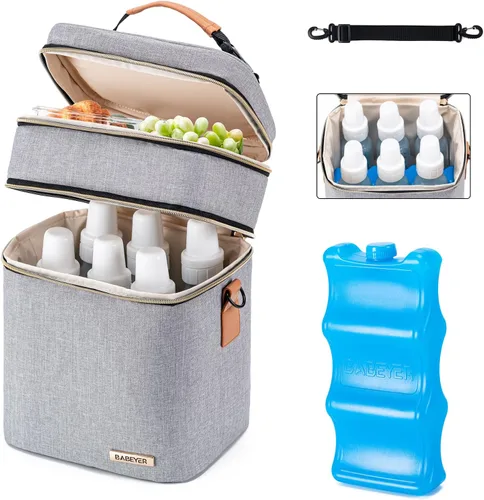 Vista 10 de Bolsa enfriadora de leche materna con bolsa de hielo para 6 biberones de hasta 9 onzas
