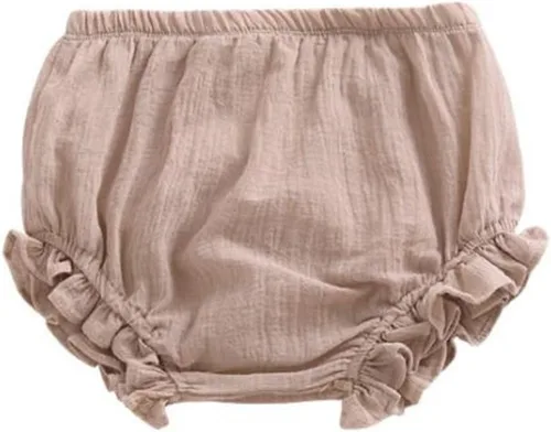 Vista 7 de LOOLY Baby Bloomers - Pantalones cortos unisex de mezcla de lino y algodón A-Negro