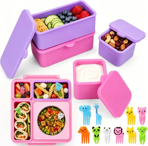 Vista 9 de XANGNIER 104 divisores de silicona para lonchera con palillos de alimentos, accesorios reutilizables para lonchera, accesorios de suministros