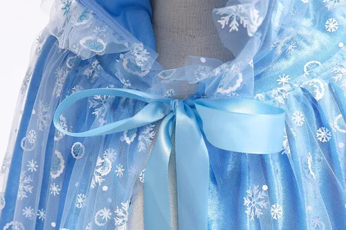 Vista 4 de PURFEEL Capa de lujo con capucha para niñas de Elsa disfraz de capa de princesa para niños de Elsa 2022
