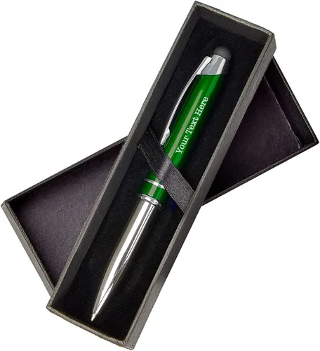 Vista 4 de Bolígrafo personalizado, bolígrafo 3 en 1, lápiz táctil y linterna, personalizado para hombres, mujeres, recuerdos de fiesta de adultos, Negro