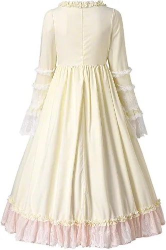 Vista 2 de Ropa gótica para mujer, vestido victoriano para mujer, vestido de Lolita francés, vestido de princesa, vestido renacentista