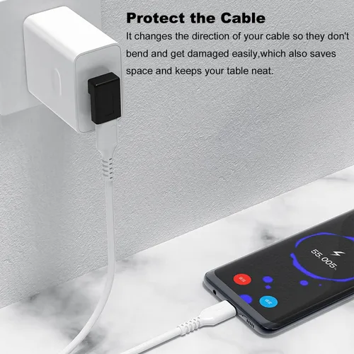 Vista 2 de AreMe Paquete de 2 adaptadores USB A a USB C en ángulo recto de 90 grados Conector USB 3.0 macho a tipo C hembra de ángulo arriba y abajo para PC