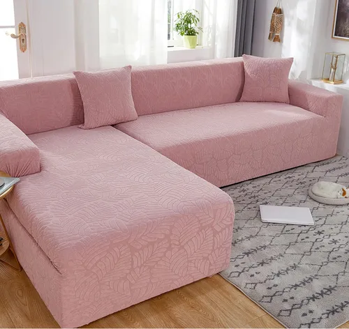 Vista 7 de IMYOGI Fundas de sofá de alta elasticidad con estilo en forma de L, fundas de sofá de color sólido, tela jacquard, lavable a máquina, protector