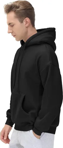Vista 4 de THE GYM PEOPLE Sudadera con capucha de forro polar para hombre, ajuste holgado, ultra suave, con bolsillos