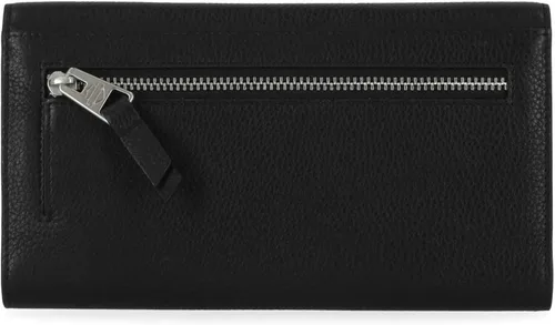 Vista 3 de Harley-Davidson Cartera de embrague de cuero genuino con logotipo clásico para mujer - negro, Negro