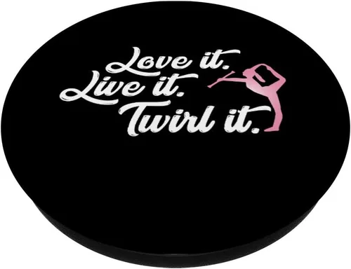 Vista 3 de Baton Twirling Love It Live It Twirl It Gift - Soporte y agarre para teléfonos y tabletas, Negro