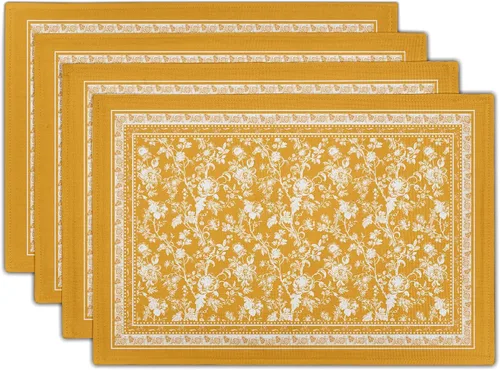 Vista 41 de Juego de 4 manteles individuales de otoño para mesa de comedor, hojas de calabazas de otoño, cosecha de Acción de Gracias, tela lavable