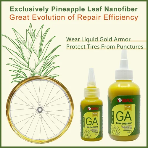 Vista 4 de PAX GA - Sellador universal para neumáticos de 2.0 fl oz (2 onzas), anticongelante (-4 °F), fibra de piña natural, tubo de sellado y sin cámara