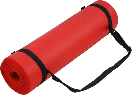 Vista 10 de Fitvids Tapete de yoga de 1/2 pulgada, extra grueso, de alta densidad, antidesgarros, con correa de transporte, adecuado para varios ejercicios