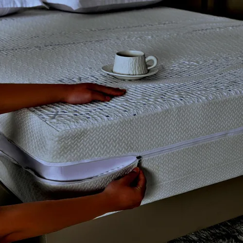 Vista 9 de Funda de colchón con cremallera, protector de colchón, transpirable, impermeable, alternativa a la piel, sábana de bolsillo profundo de punto