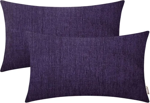 Vista 89 de BRAWARM Fundas de almohada 40x40 cm - Paquete de 2 fundas de almohada de chenilla negra, fundas de almohada de chenilla suave teñida sólida