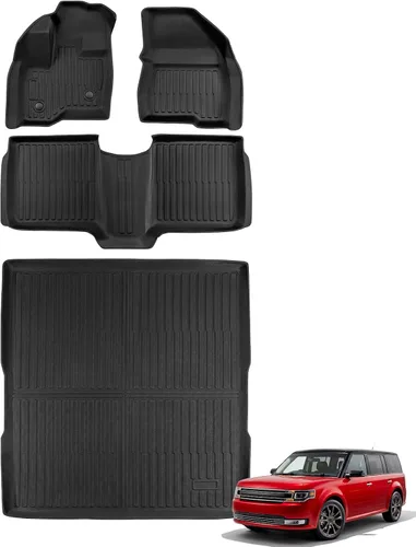 Vista 10 de Alfombrillas para suelo de Dodge Durango 2016-2025 2026 de 6 asientos, protector de carga para todo tipo de clima, TPE resistente, impermeable
