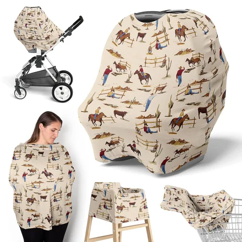 Vista 7 de Sweet Jojo Designs Acuarela dinosaurio dinosaurio niño bebé bebé bebé asiento cubierta lactancia lactancia alta silla carrito de compras cochecito