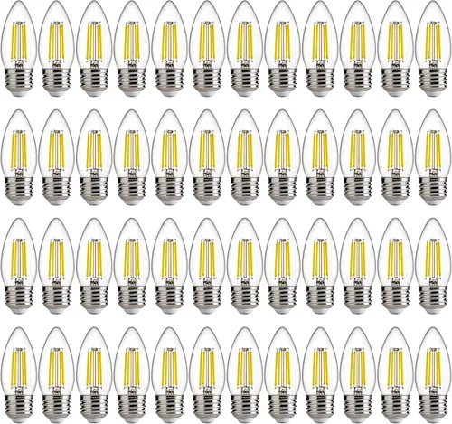Vista 13 de FLSNT Bombillas LED de Araña Equivalentes a 40W, Bombillas LED Ámbar Regulables B11 E26 Base de Candelabro, 2200K Blanco Cálido, 330LM, Paquete de 6