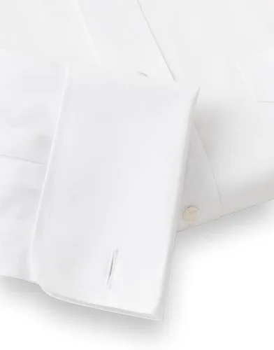 Vista 5 de Paul Fredrick Camisa de vestir para hombre de algodón sin planchado y cuello extendido sólido