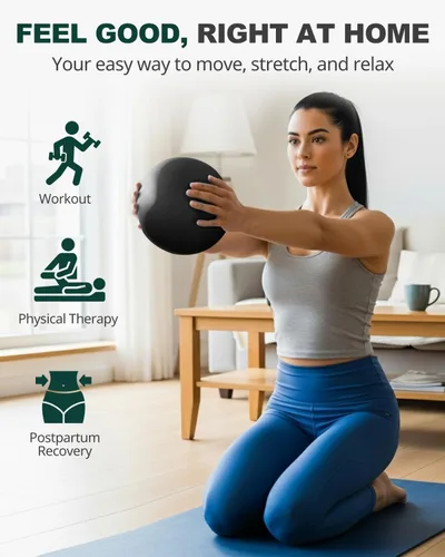 Vista 2 de Trideer 9-Inch Pilates Ball, Small Exercise Ball Pilates Equipments for Yoga, Physical Therapy, Pregnancy, Postpartum, Core Training, Balance