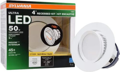 Vista 20 de Sylvania - Kit de luz empotrable de 5 pulgadas/6 pulgadas con tecnología LightSHIELD, LED germicida, 9 W = 65 W, 700 lúmenes, 5 CCT selección
