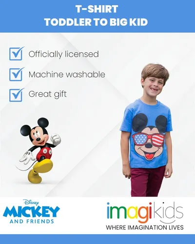 Vista 4 de Disney Mickey Mouse Camiseta del Día de San Patricio, 4 de Julio, Halloween, Navidad, Amor, Tallas de Niños Pequeños a Grandes (2T - 10-12)