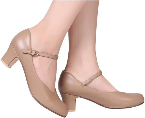 Vista 5 de Stelle Zapatos de carácter para mujer, zapatos de baile de 1.5"2" con correa de tobillo, tacones de baile para sala de baile, salsa, tango