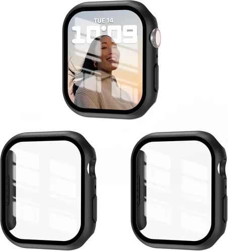 Vista 16 de Juego de 3 fundas compatibles con Apple Watch SE 3 Series 6/5/4 de 40 mm con protector de pantalla de vidrio templado, cubierta protectora