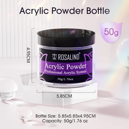 Vista 9 de Rosalind Polvo de uñas acrílico negro 50 g/1.76 oz – Polímero de cristal negro polvo de uñas para extensión acrílica, no necesita lámpara