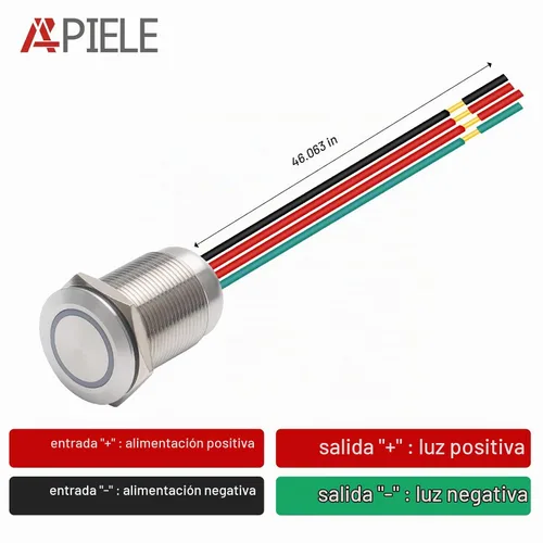 Vista 6 de APIELE Interruptor táctil continuo de 0.748 in con regulador de intensidad LED, interruptor de pestillo CC 6V a 24V LED azul blanco adecuado