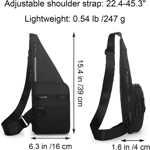 Vista 6 de Bolso bandolera delgado cruzado en el pecho, mochila de hombro antirladrón, bolsa de bolsillo personal, riñonera para viajes y deportes