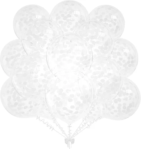 Vista 22 de 50 globos de confeti de papel de aluminio verde aguacate, globos de látex de 12 pulgadas con confeti verde aguacate en el interior para cumpleaños