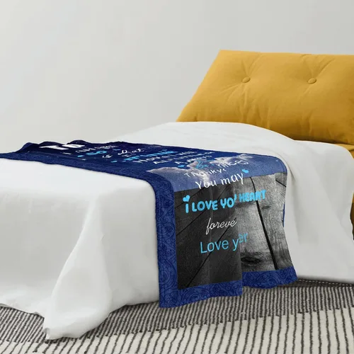 Vista 6 de Manta de franela de hija con texto en inglés "To My Dad", manta de franela para regalo de cumpleaños, súper suave, cálida y mullida, manta de lujo