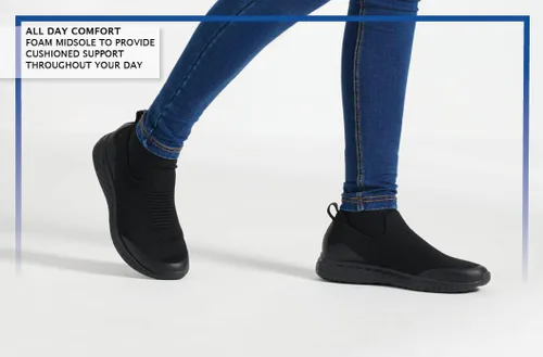Vista 3 de Shoes for Crews Everlight - Zapatos antideslizantes para mujer, Negro