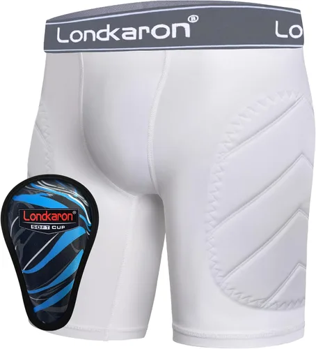 Vista 7 de Pantalones cortos deslizantes acolchados para niños y jóvenes con copa protectora suave para béisbol y fútbol