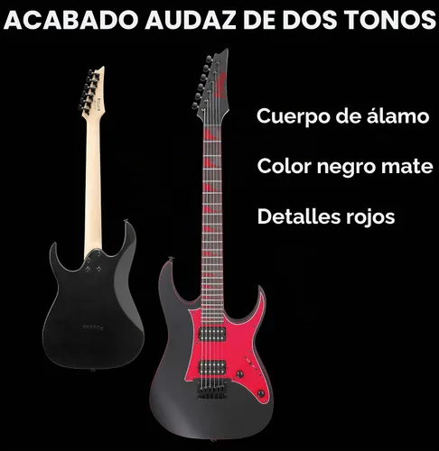 Vista 5 de Ibanez GRG131DX - Negro Mate Infinity R humbuckers con selector de 5 vías y 24 trastes jumbo para rock, metal y práctica