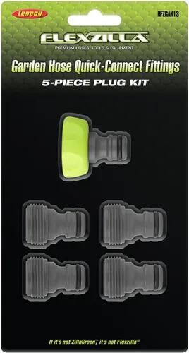 Vista 2 de Flexzilla Accesorios de conexión rápida para manguera de jardín, kit de enchufe de 5 piezas